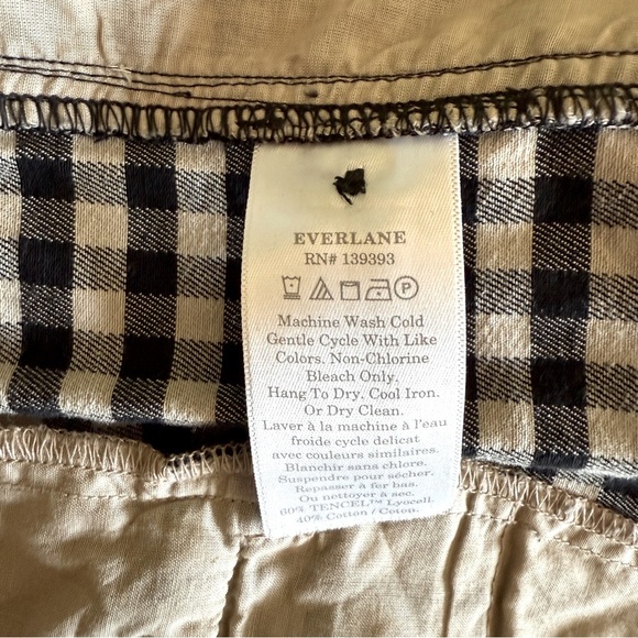 Everlane Way-high Drape Pant. Pleated Black White Gingham Check Size 6S #1635 - Picture 7 of 8